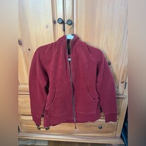 Lululemon scuba full zip hoodie red size 10